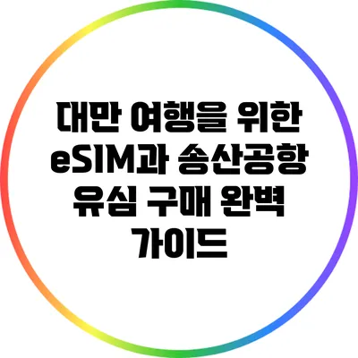 대만 여행을 위한 eSIM과 송산공항 유심 구매 완벽 가이드