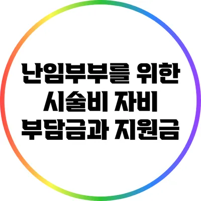 난임부부를 위한 시술비 자비 부담금과 지원금