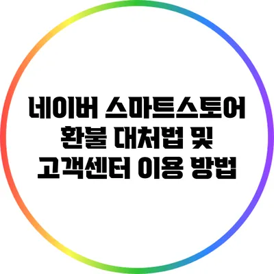 네이버 스마트스토어 환불 대처법 및 고객센터 이용 방법