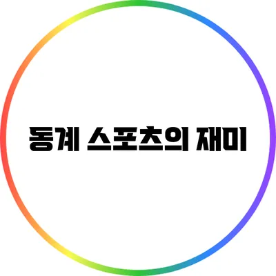 동계 스포츠의 재미