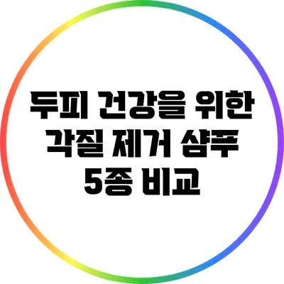 두피 건강을 위한 각질 제거 샴푸 5종 비교