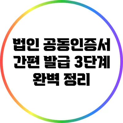법인 공동인증서 간편 발급 3단계 완벽 정리