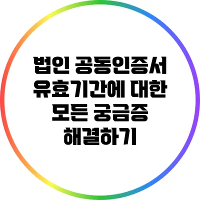 법인 공동인증서 유효기간에 대한 모든 궁금증 해결하기