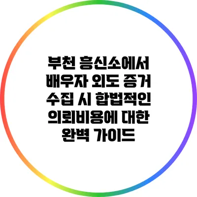 부천 흥신소에서 배우자 외도 증거 수집 시 합법적인 의뢰비용에 대한 완벽 가이드
