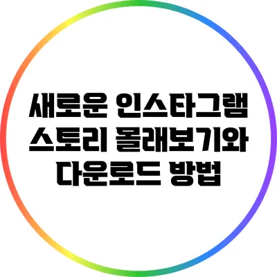 새로운 인스타그램 스토리 몰래보기와 다운로드 방법