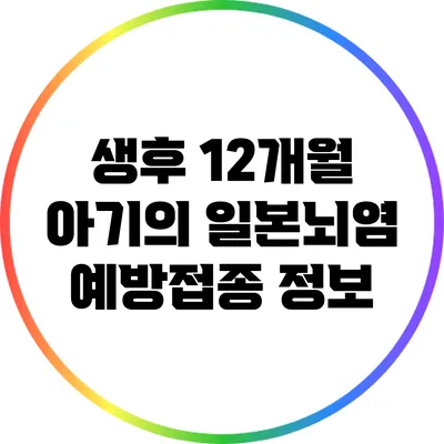 생후 12개월 아기의 일본뇌염 예방접종 정보