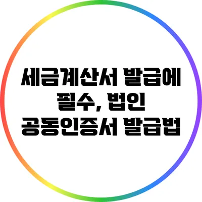 세금계산서 발급에 필수, 법인 공동인증서 발급법