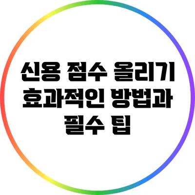 신용 점수 올리기: 효과적인 방법과 필수 팁