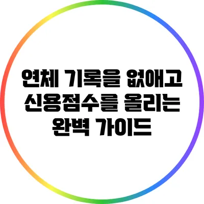 연체 기록을 없애고 신용점수를 올리는 완벽 가이드