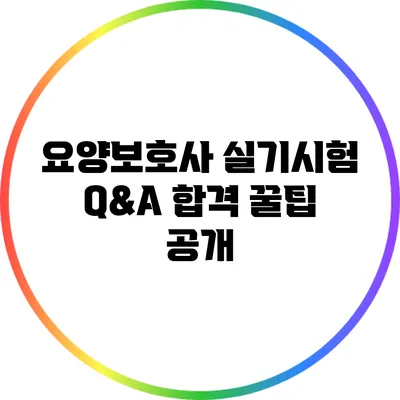 요양보호사 실기시험 Q&A: 합격 꿀팁 공개