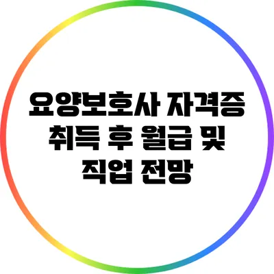 요양보호사 자격증 취득 후 월급 및 직업 전망