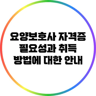 요양보호사 자격증 필요성과 취득 방법에 대한 안내