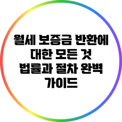월세 보증금 반환에 대한 모든 것: 법률과 절차 완벽 가이드