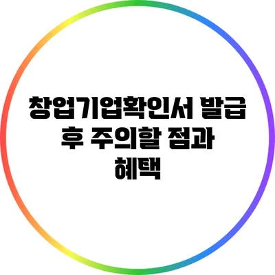 창업기업확인서 발급 후 주의할 점과 혜택