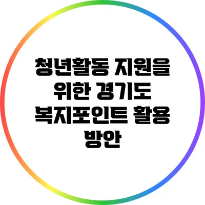 청년활동 지원을 위한 경기도 복지포인트 활용 방안