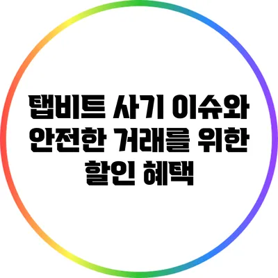 탭비트 사기 이슈와 안전한 거래를 위한 할인 혜택