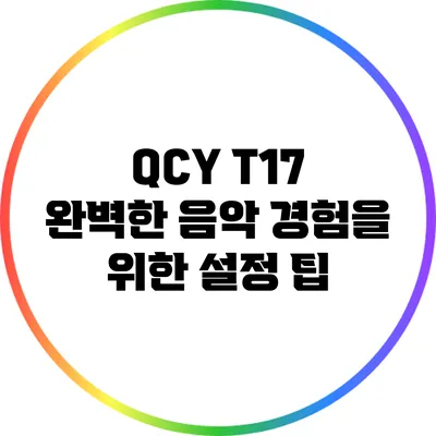 QCY T17 완벽한 음악 경험을 위한 설정 팁
