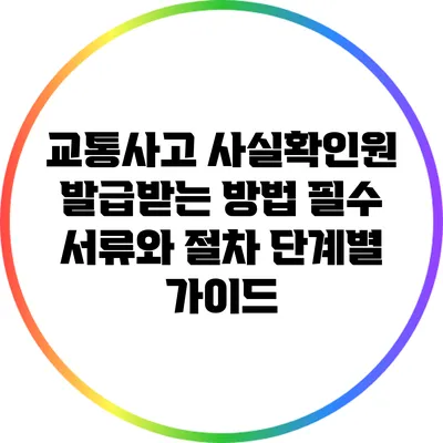 교통사고 사실확인원 발급받는 방법: 필수 서류와 절차 단계별 가이드