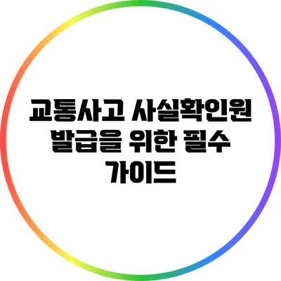 교통사고 사실확인원 발급을 위한 필수 가이드