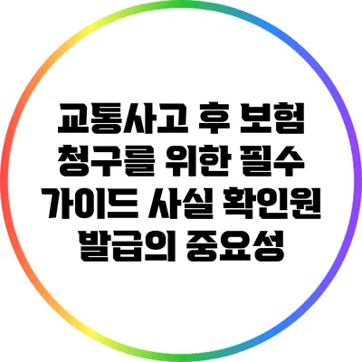 교통사고 후 보험 청구를 위한 필수 가이드: 사실 확인원 발급의 중요성