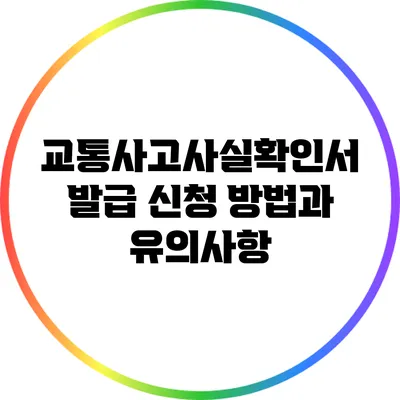 교통사고사실확인서 발급 신청 방법과 유의사항
