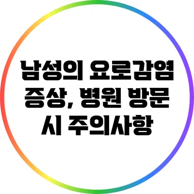 남성의 요로감염 증상, 병원 방문 시 주의사항