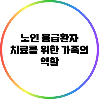노인 응급환자 치료를 위한 가족의 역할