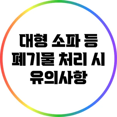 대형 소파 등 폐기물 처리 시 유의사항