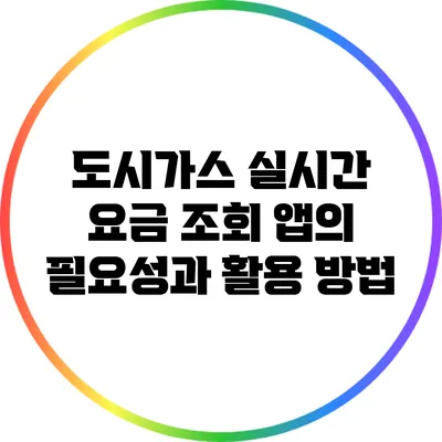 도시가스 실시간 요금 조회 앱의 필요성과 활용 방법