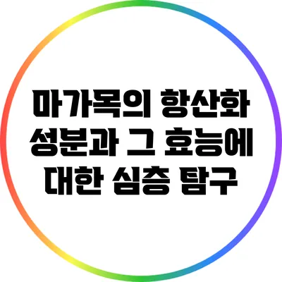 마가목의 항산화 성분과 그 효능에 대한 심층 탐구
