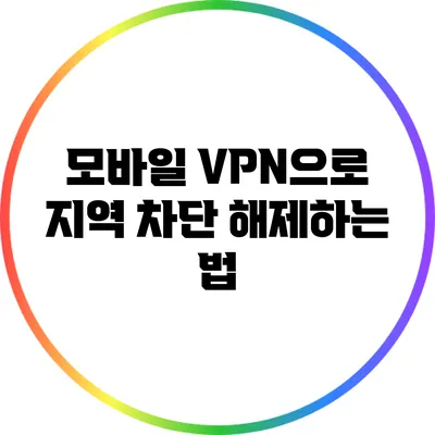 모바일 VPN으로 지역 차단 해제하는 법