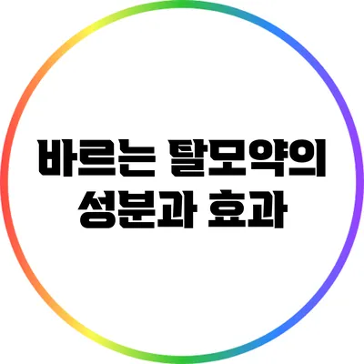 바르는 탈모약의 성분과 효과