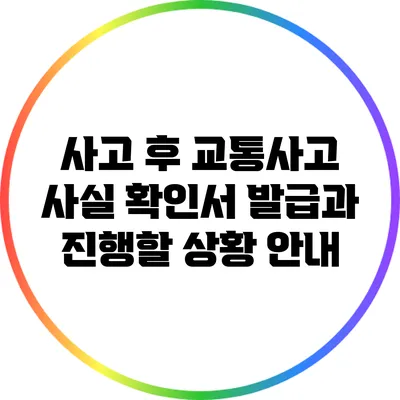 사고 후 교통사고 사실 확인서 발급과 진행할 상황 안내