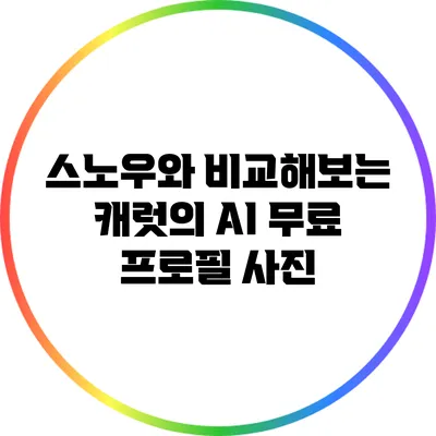 스노우와 비교해보는 캐럿의 AI 무료 프로필 사진