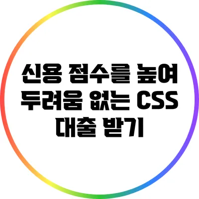 신용 점수를 높여 두려움 없는 CSS 대출 받기