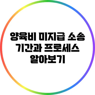 양육비 미지급 소송 기간과 프로세스 알아보기