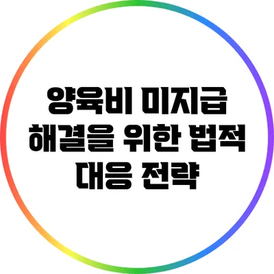 양육비 미지급 해결을 위한 법적 대응 전략