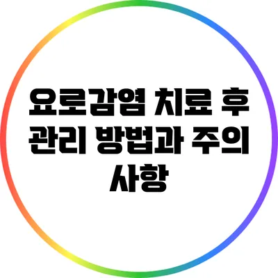 요로감염 치료 후 관리 방법과 주의 사항