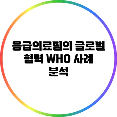 응급의료팀의 글로벌 협력: WHO 사례 분석