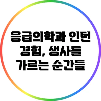 응급의학과 인턴 경험, 생사를 가르는 순간들