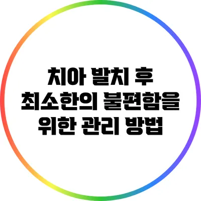 치아 발치 후 최소한의 불편함을 위한 관리 방법