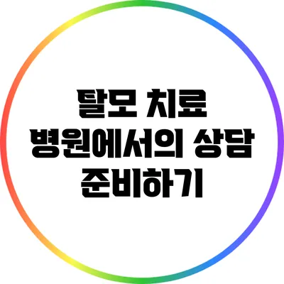 탈모 치료 병원에서의 상담 준비하기