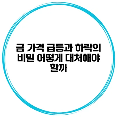 금 가격 급등과 하락의 비밀 어떻게 대처해야 할까?