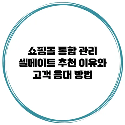 쇼핑몰 통합 관리 셀메이트 추천 이유와 고객 응대 방법
