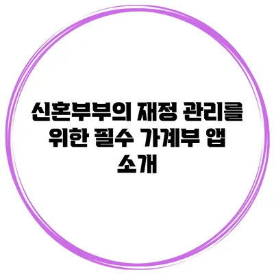 신혼부부의 재정 관리를 위한 필수 가계부 앱 소개