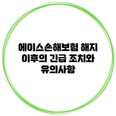 에이스손해보험 해지 이후의 긴급 조치와 유의사항