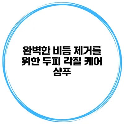 완벽한 비듬 제거를 위한 두피 각질 케어 샴푸