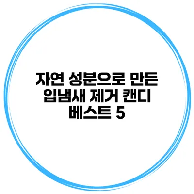 자연 성분으로 만든 입냄새 제거 캔디 베스트 5