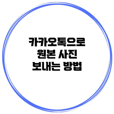 카카오톡으로 원본 사진 보내는 방법