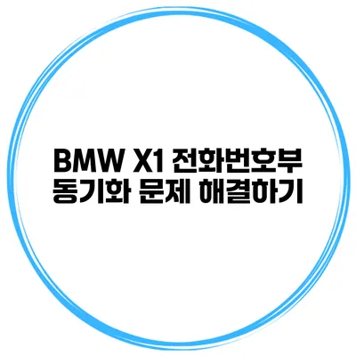 BMW X1 전화번호부 동기화 문제 해결하기